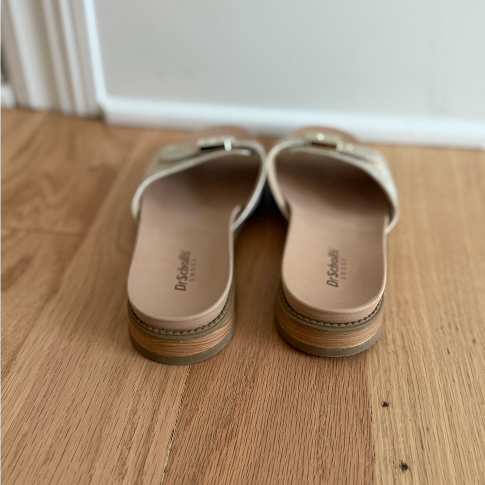 Dr. Scholl's Buckle Slide Sandals Island Icon Silver Metallic 7.5 $80 - Picture 6 of 8
